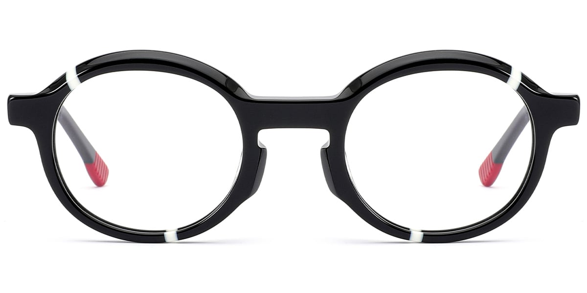 Kid's Acetate Oval Frame pattern-black