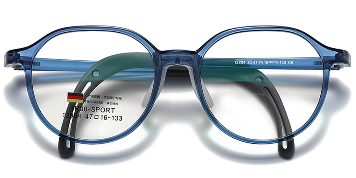 Kid's Round Frame translucent-blue