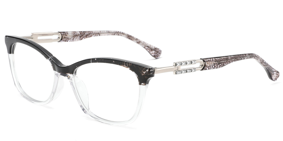 Acetate Rectangle Frame pattern-black