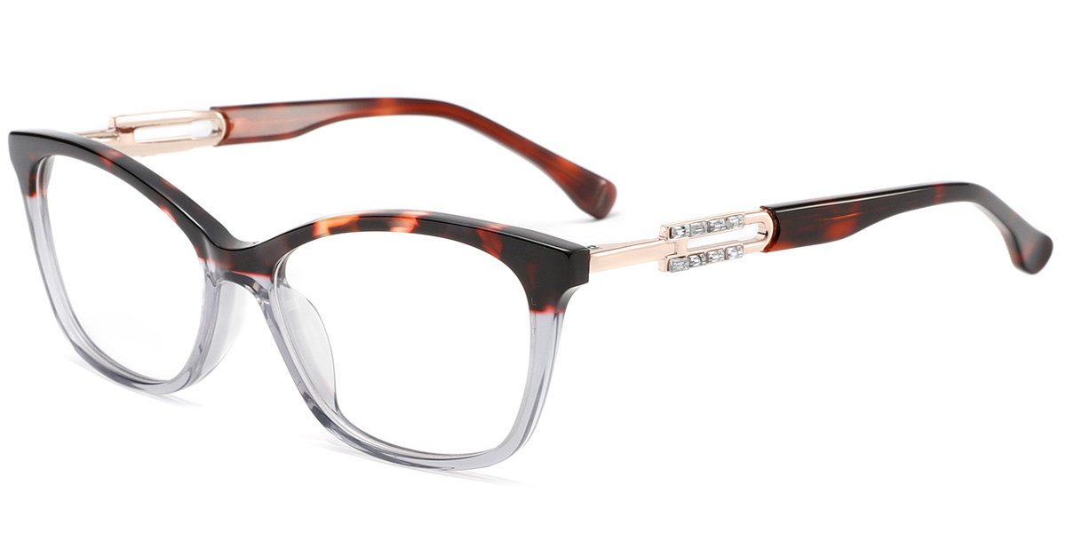 Acetate Rectangle Frame pattern-grey