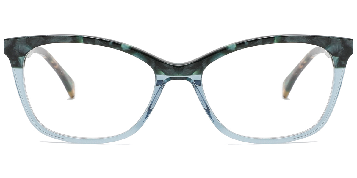 Acetate Rectangle Frame pattern-blue