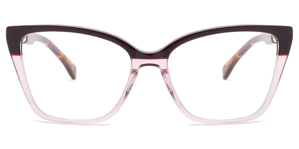 Acetate Cat Eye Frame pattern-purple