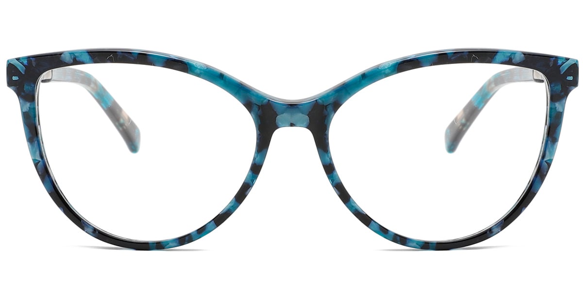 Acetate Cat Eye Frame pattern-blue