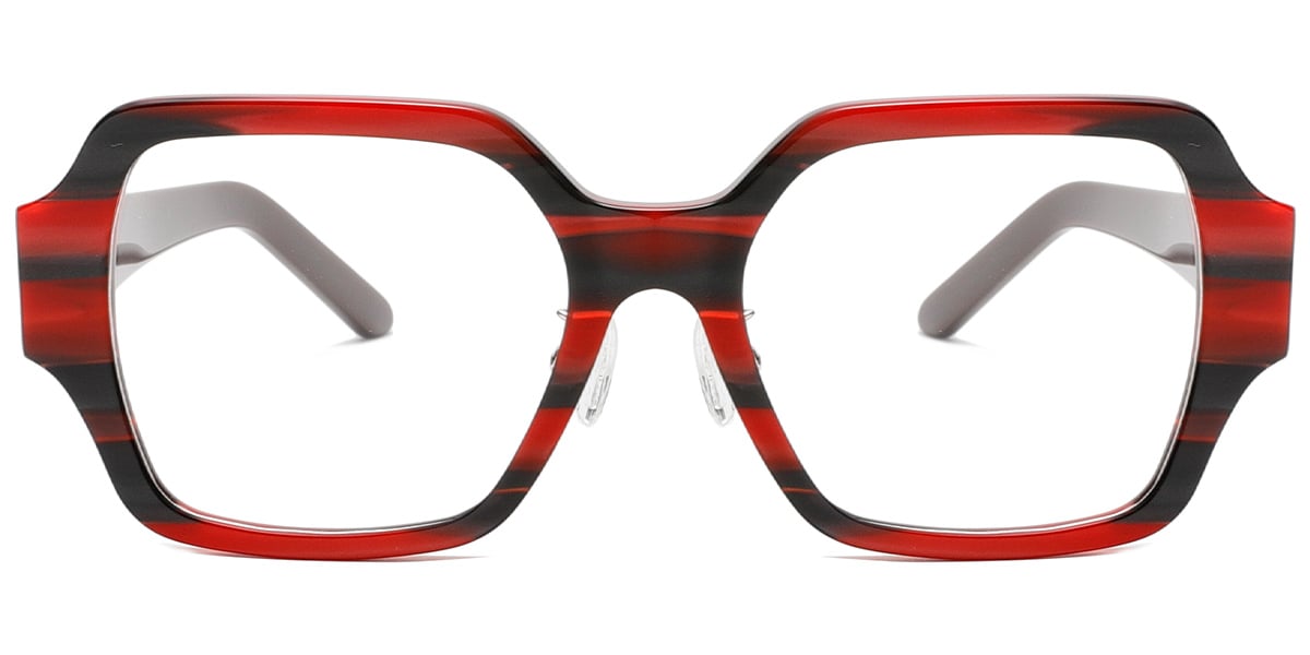 Acetate Square Frame pattern-red