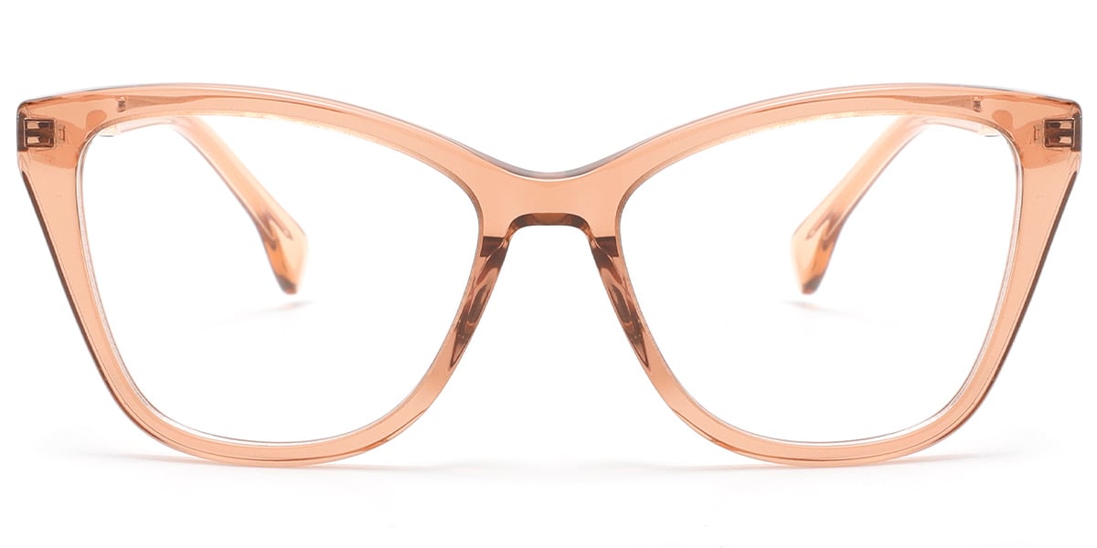 Acetate Cat Eye Frame translucent-brown