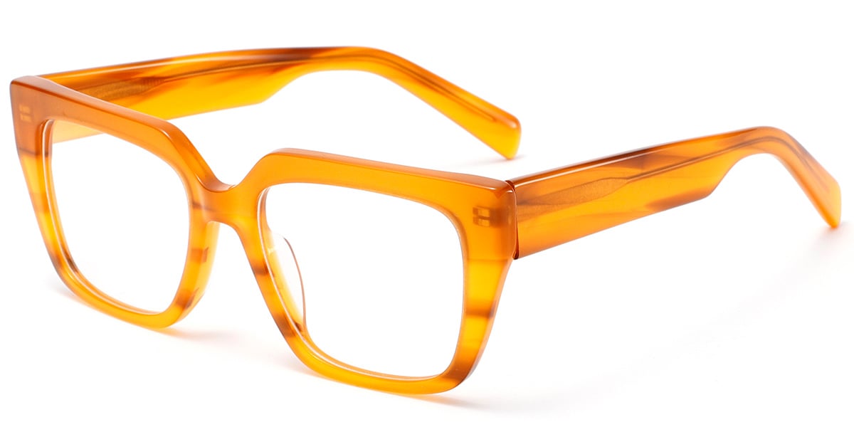 Acetate Rectangle Frame translucent-orange