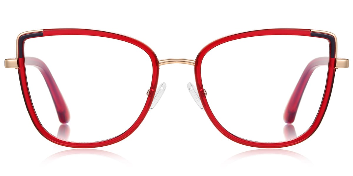 Cat Eye Frame pattern-red