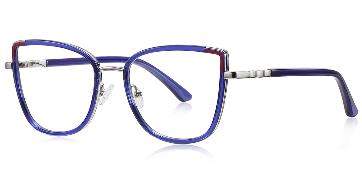 Cat Eye Frame pattern-blue