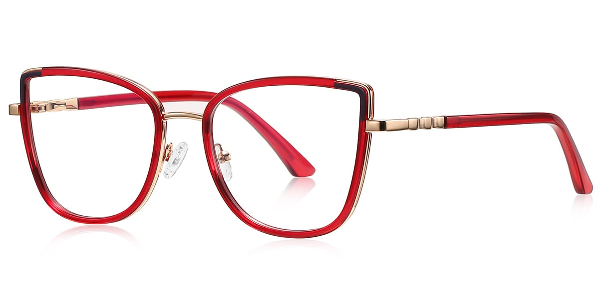 Cat Eye Frame pattern-red