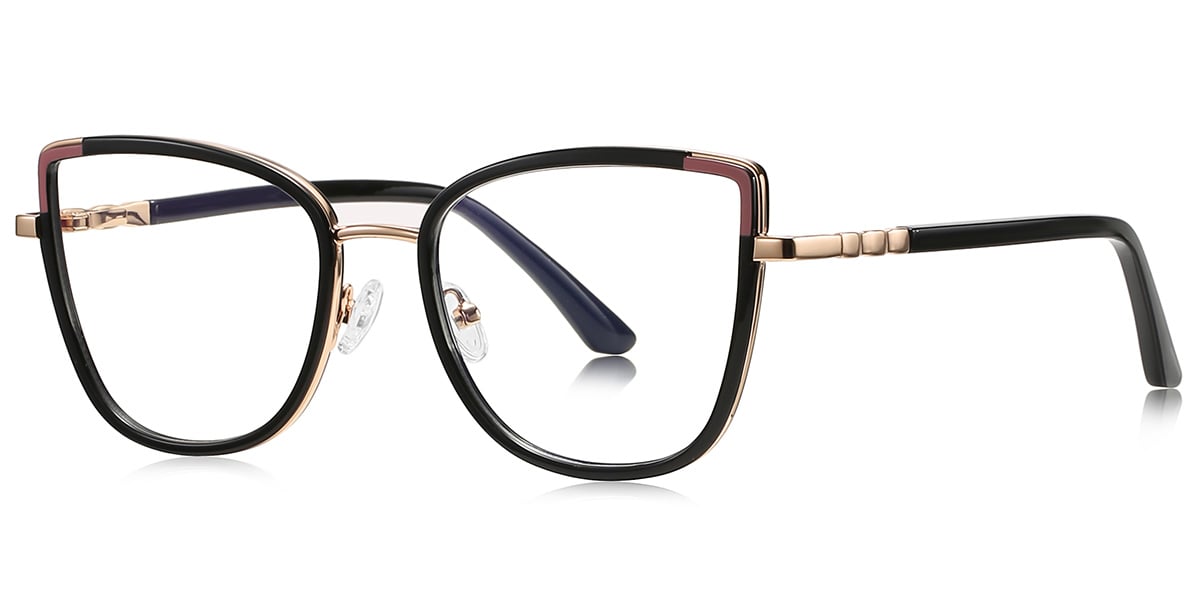 Cat Eye Frame pattern-black