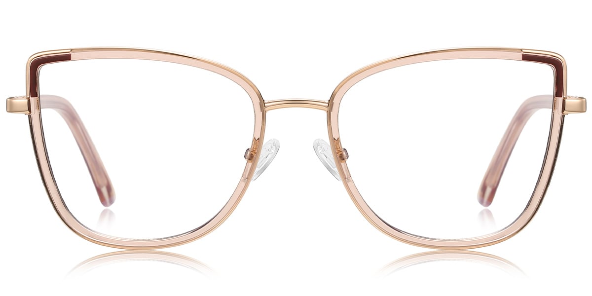 Cat Eye Frame pattern-brown