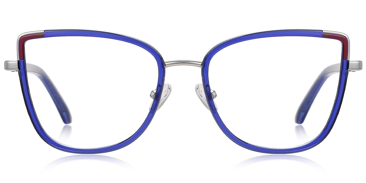 Cat Eye Frame pattern-blue