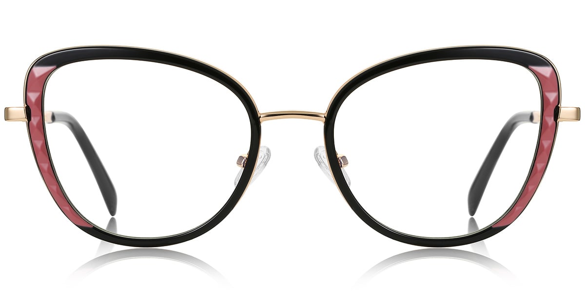 Cat Eye Frame pattern-black