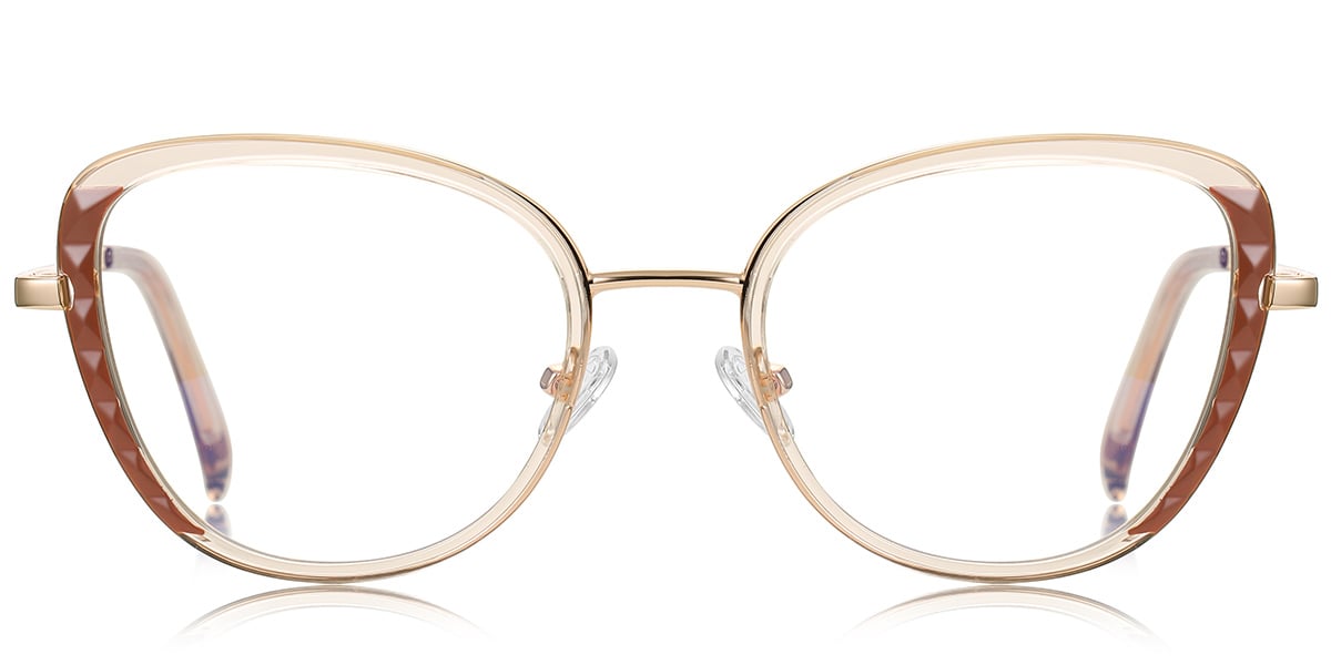 Cat Eye Frame pattern-brown