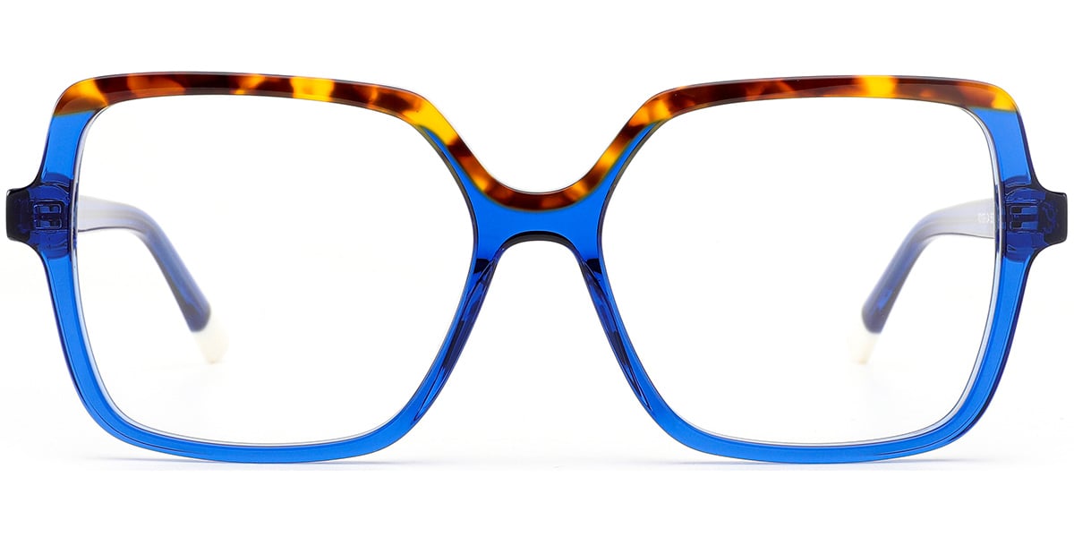 Acetate Square Frame pattern-blue