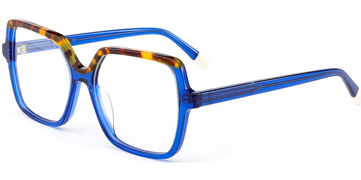 Acetate Square Frame pattern-blue