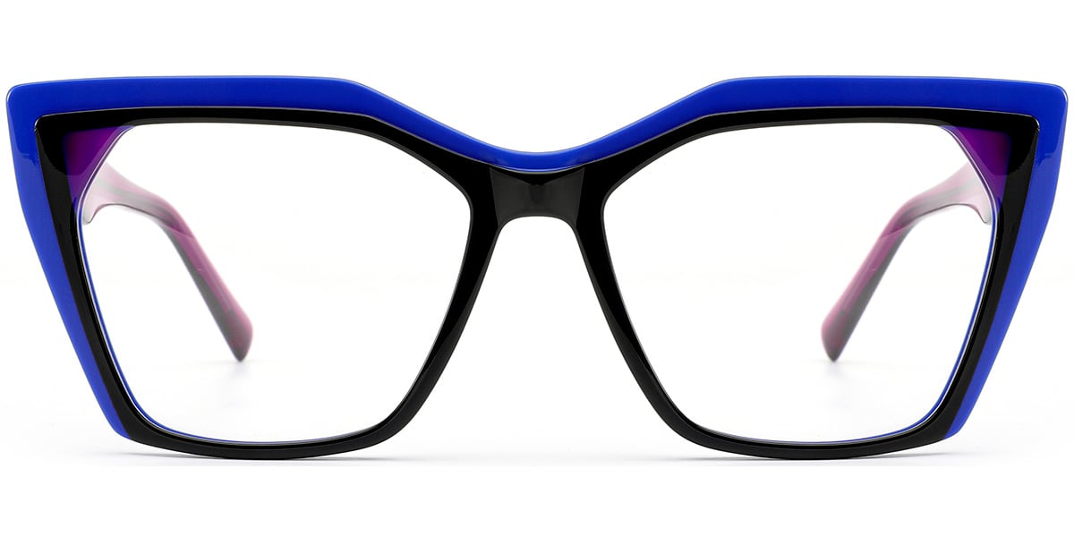 Acetate Square Frame pattern-blue