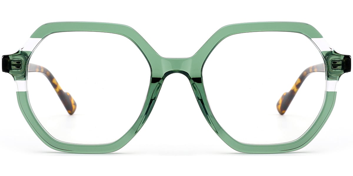 Acetate Geometric Frame pattern-green