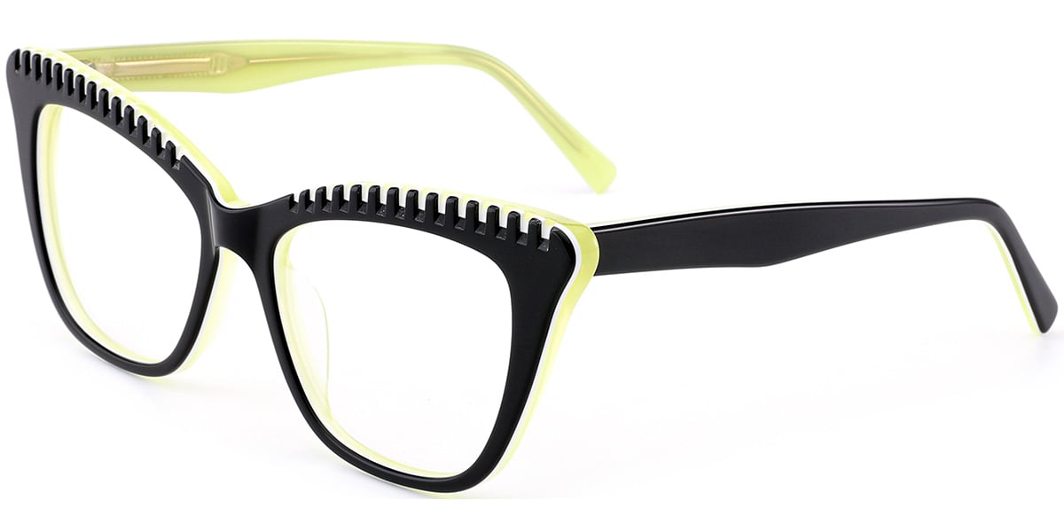 Acetate Cat Eye Frame pattern-black