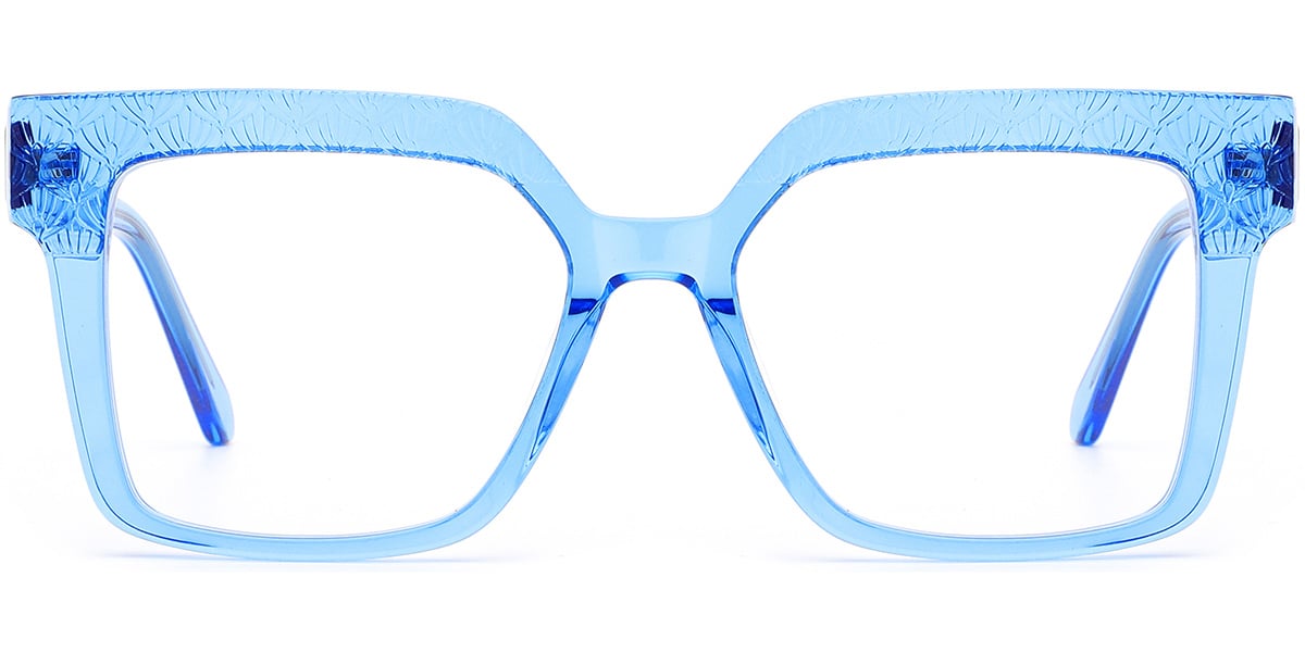 Acetate Square Frame translucent-blue