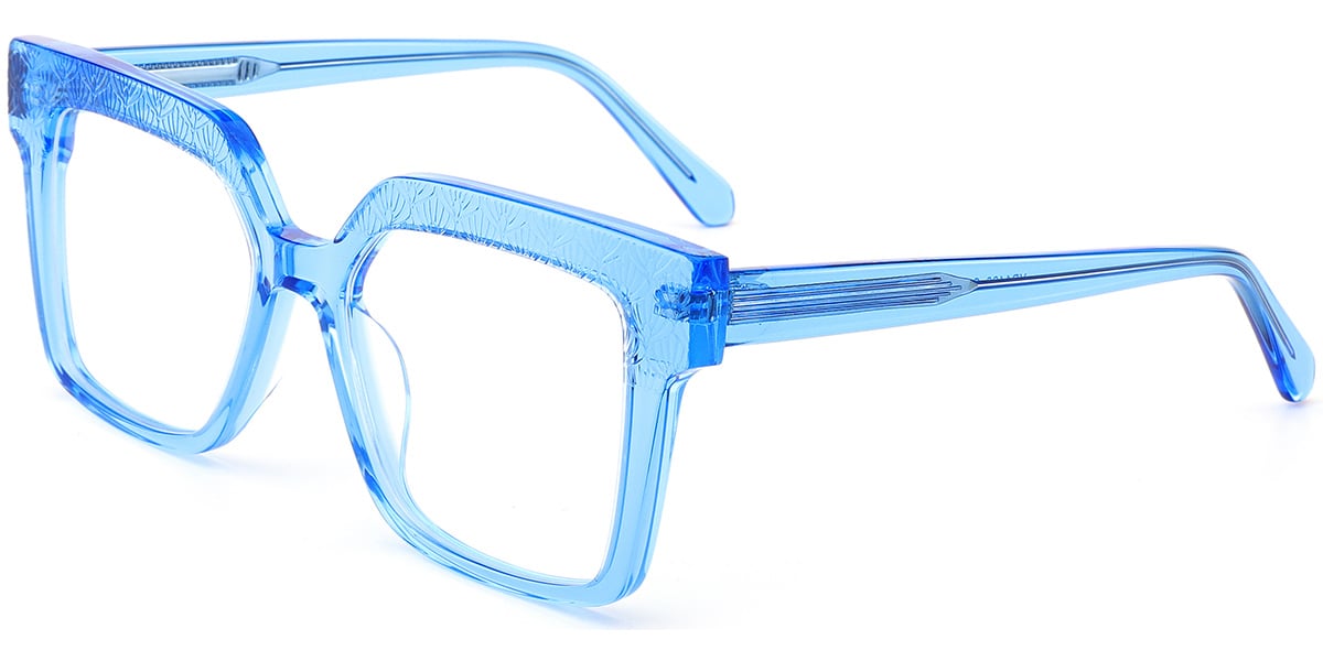 Acetate Square Frame translucent-blue