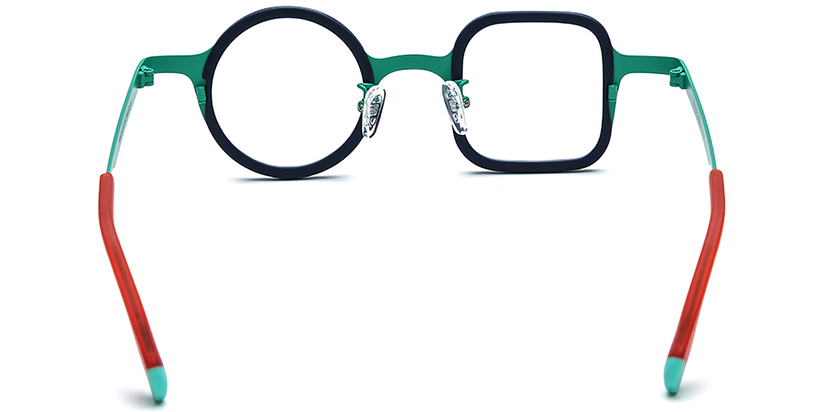 Acetate & Titanium Square Round Frame light_green