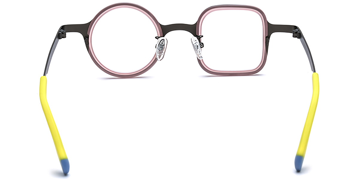Acetate & Titanium Square Round Frame gun_metal
