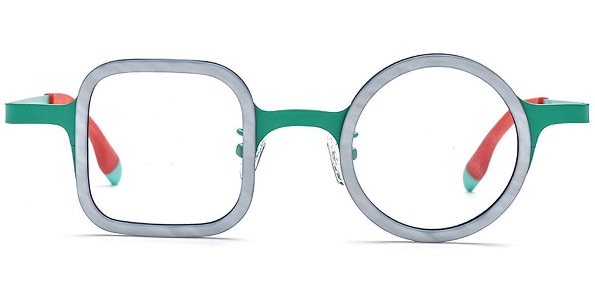 Acetate & Titanium Square Round Frame light_green