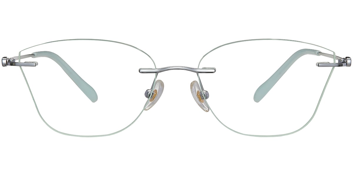 Acetate Square Rimless Frame silver