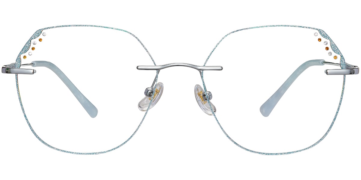 Acetate Square Rimless Frame silver