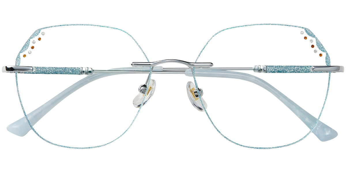Acetate Square Rimless Frame silver
