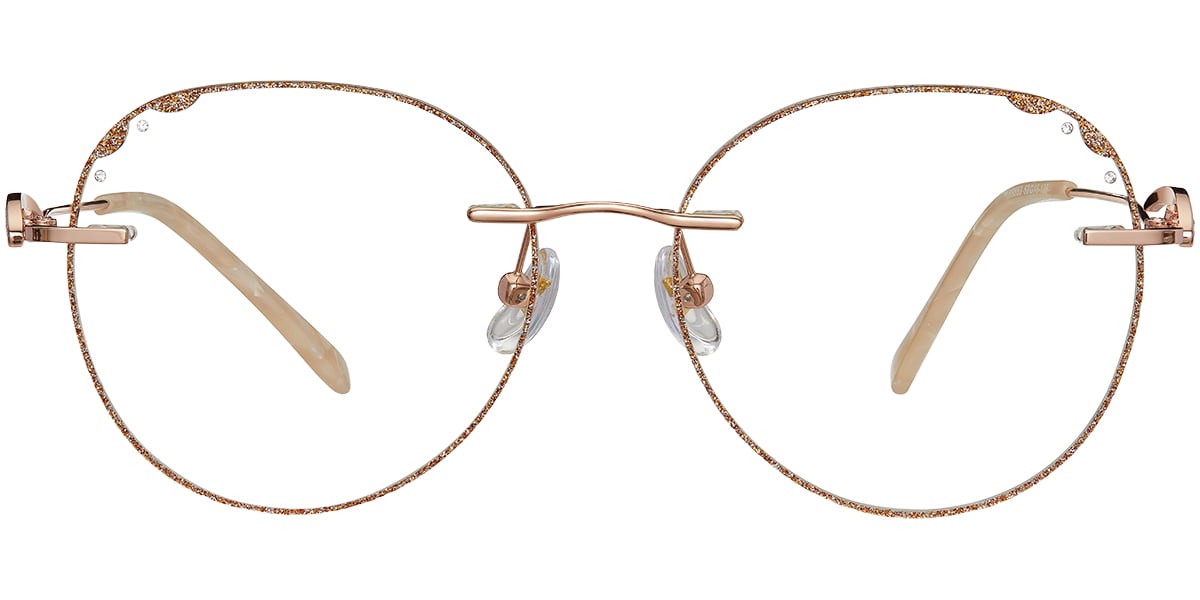 Acetate Round Rimless Frame rose_gold