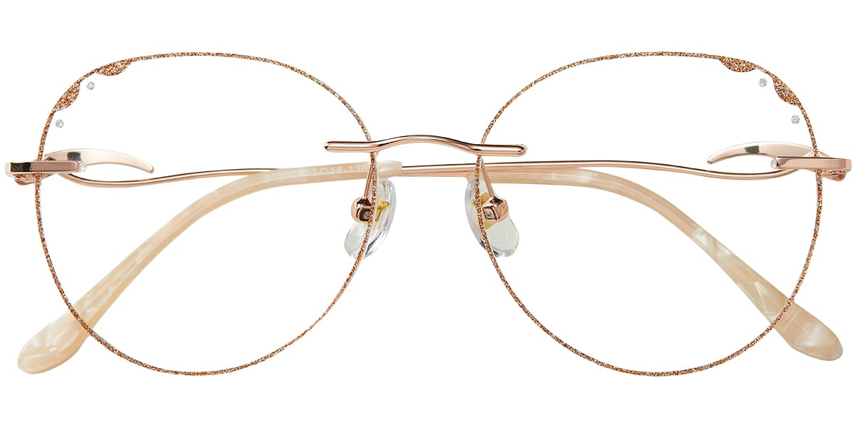 Acetate Round Rimless Frame rose_gold
