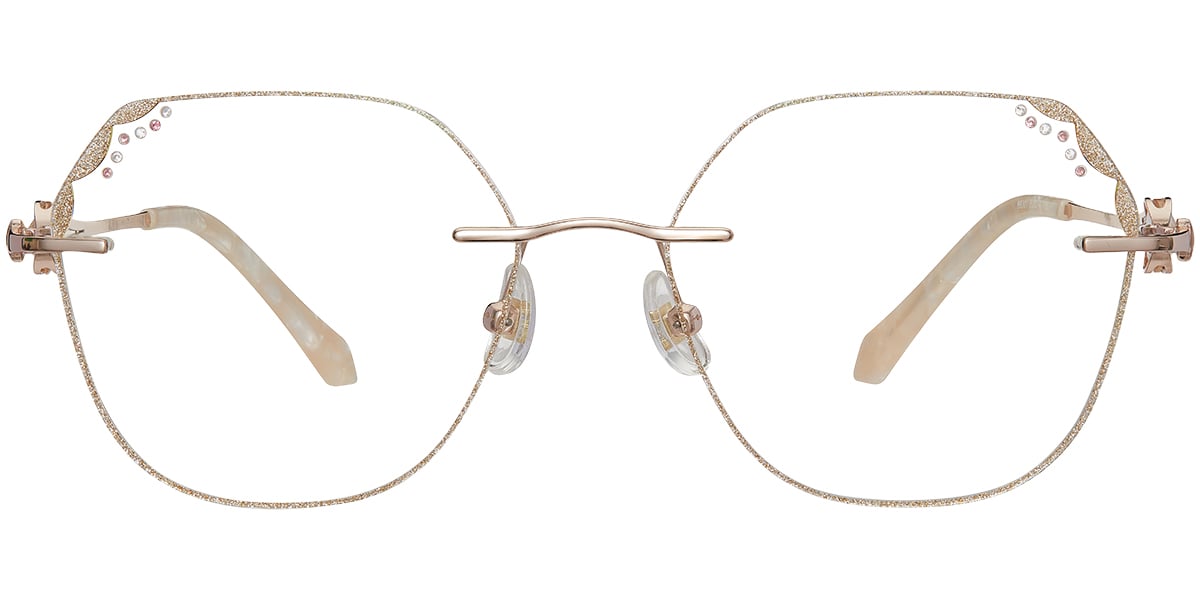 Acetate Square Rimless Frame rose_gold