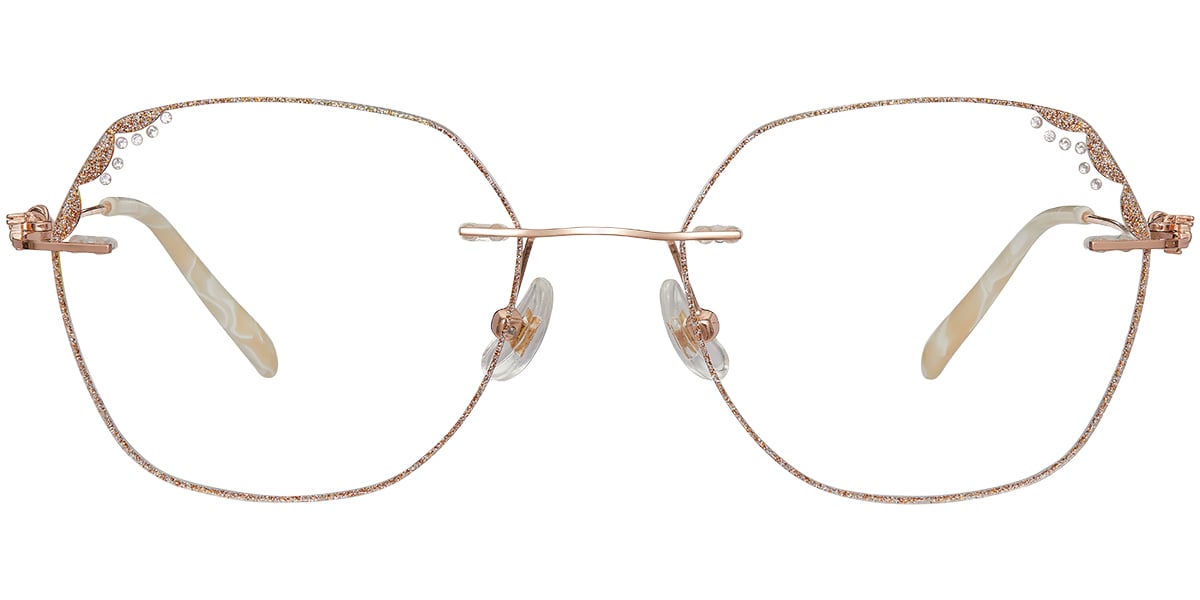 Acetate Square Rimless Frame rose_gold