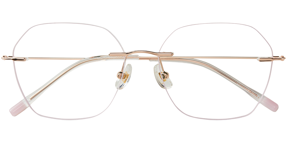 Acetate Square Rimless Frame rose_gold