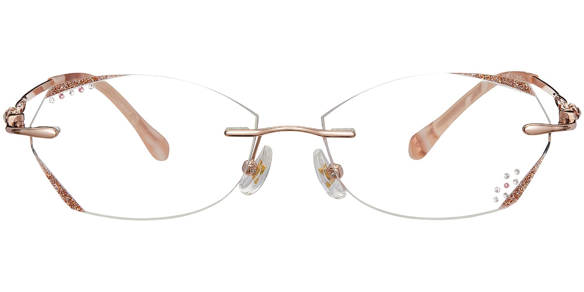 Acetate Rectangle Rimless Frame rose_gold