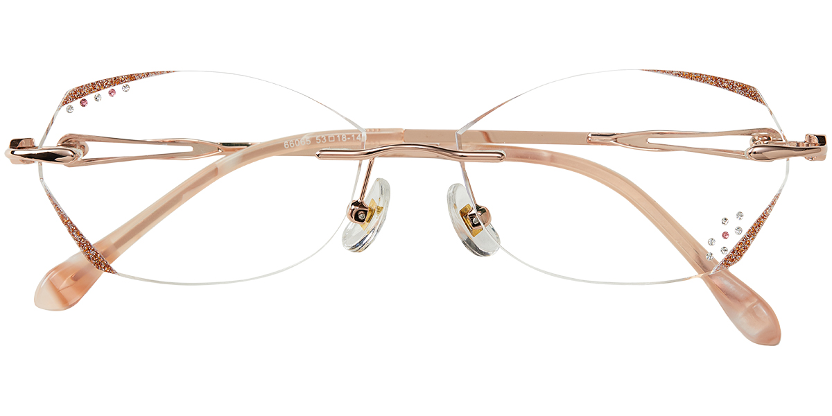 Acetate Rectangle Rimless Frame rose_gold