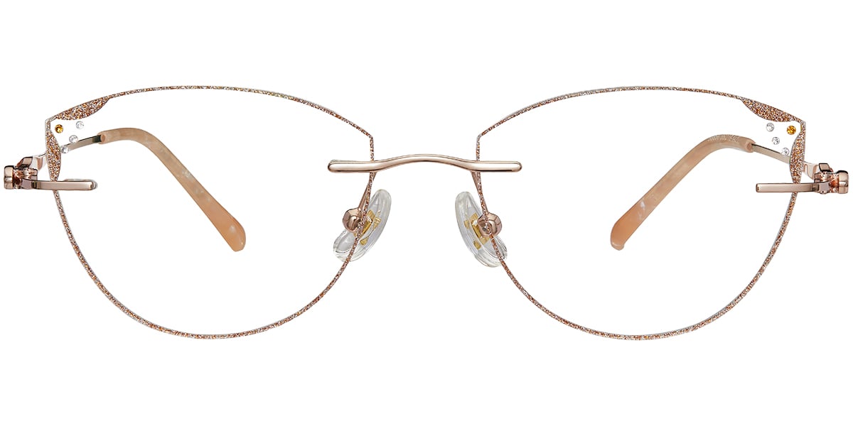 Acetate Cat Eye Rimless Frame rose_gold