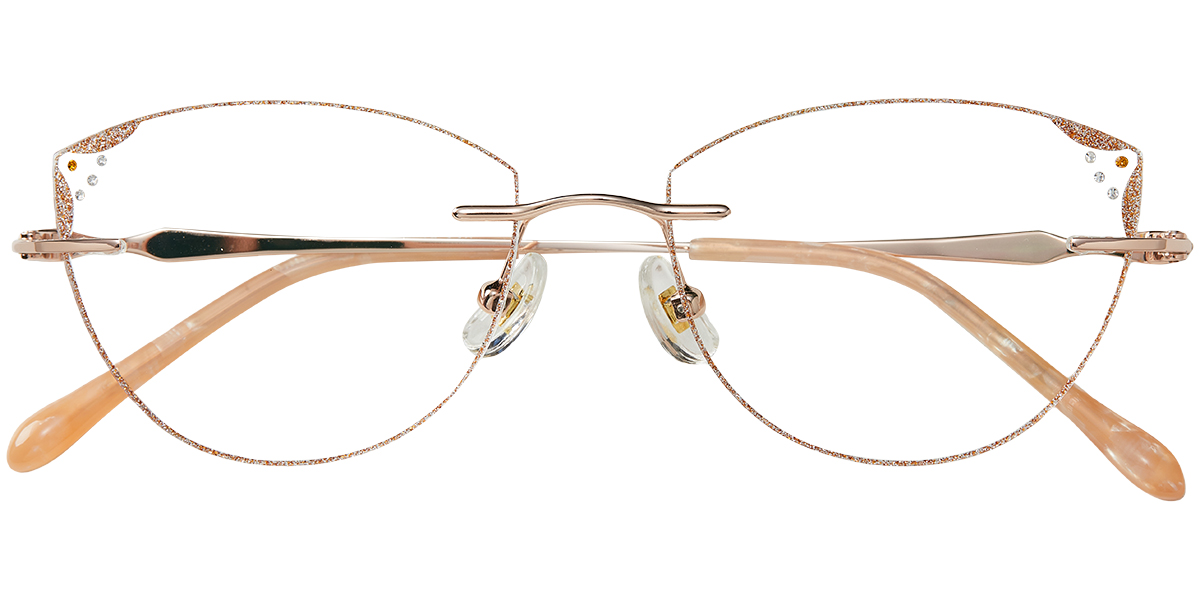 Acetate Cat Eye Rimless Frame rose_gold
