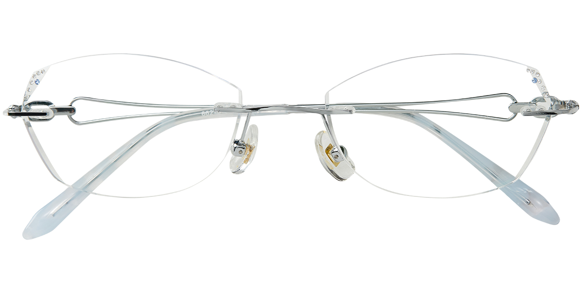 Acetate Rectangle Rimless Frame silver