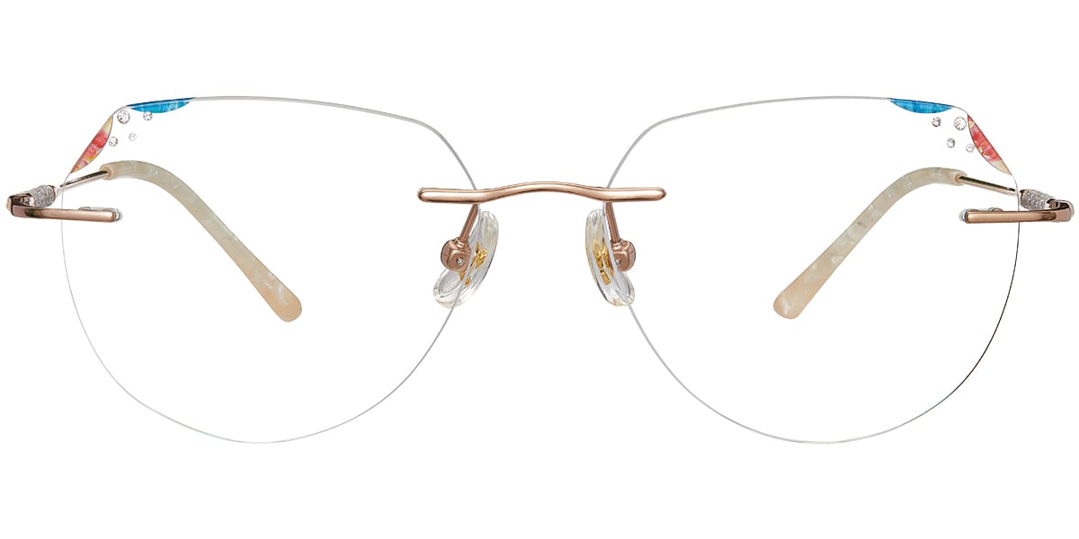 Titanium Geometric Rimless Frame rose_gold