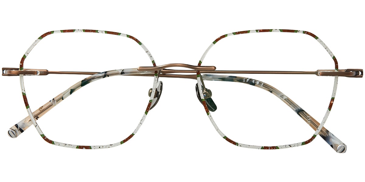 Titanium Square Rimless Frame pattern-brown