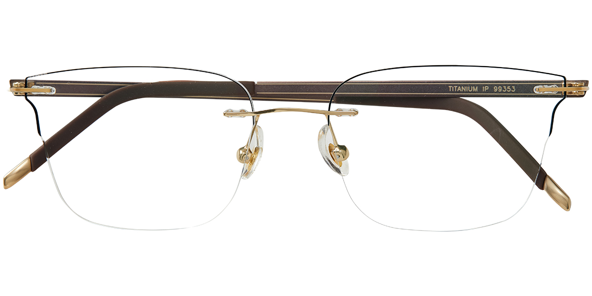 Titanium Square Rimless Frame gold