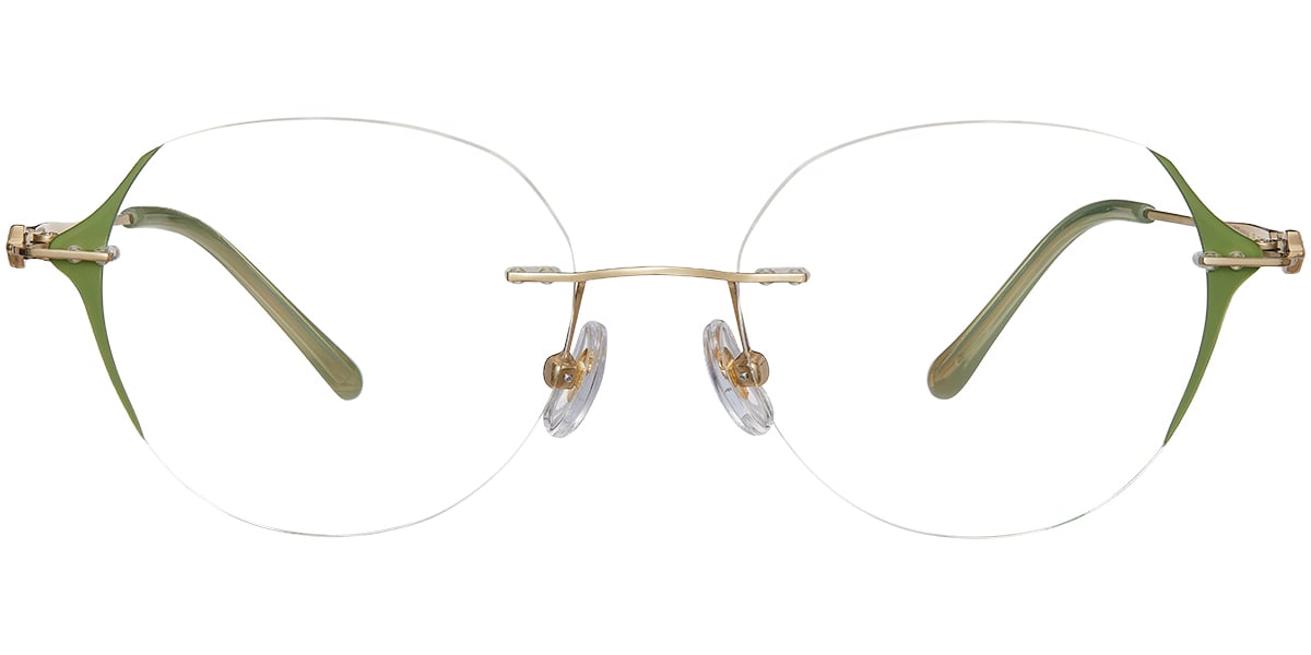 Titanium Square Rimless Frame gold