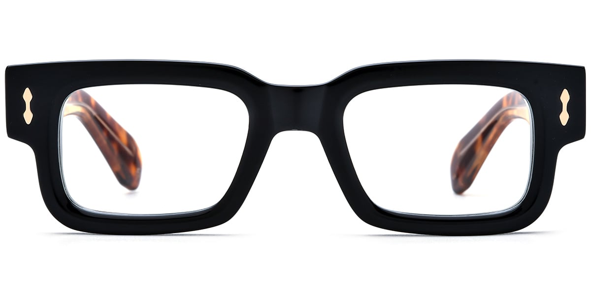 Acetate Rectangle Frame black-gold