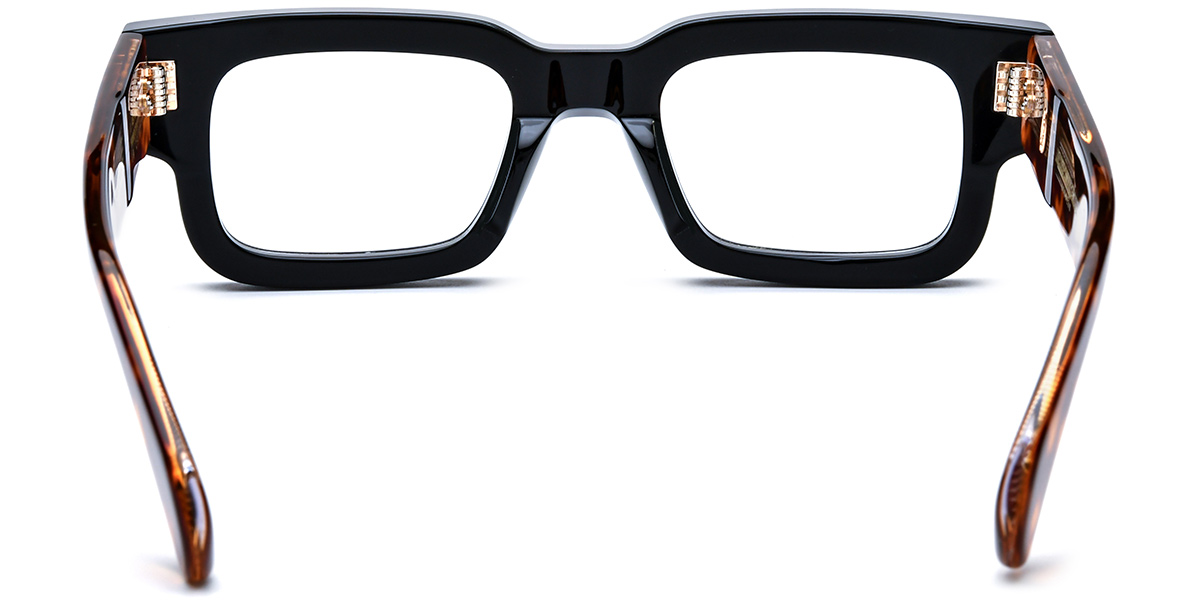 Acetate Rectangle Frame black-gold