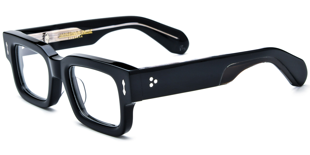 Acetate Rectangle Frame black-silver