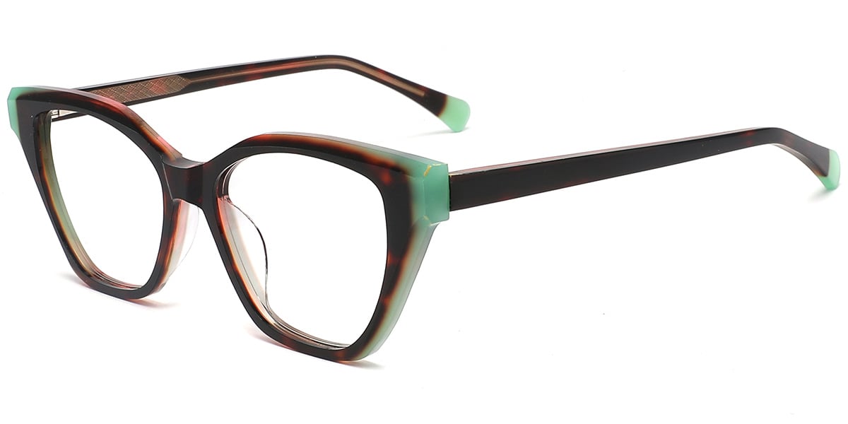 Acetate Cat Eye Frame pattern-brown