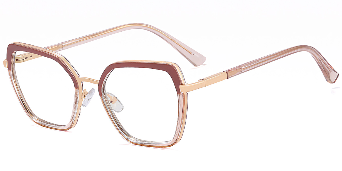 Square Frame pattern-brown